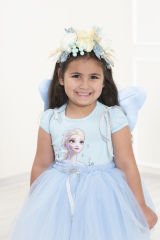 Elsa Frozen Baskılı Tişört-Mavi Renk