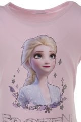 Elsa Frozen Baskılı Tişört-Pembe Renk