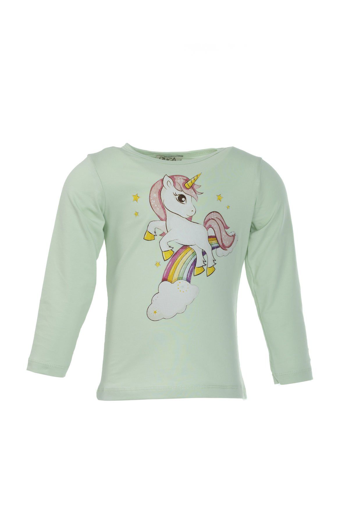 Unicorn Baskılı Uzun Kol Body / Yeşil