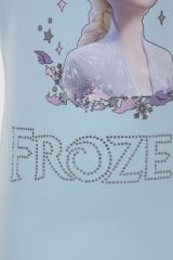 Elsa Frozen Baskılı Kız Uzun Kol Çocuk Body-Mavi Renk
