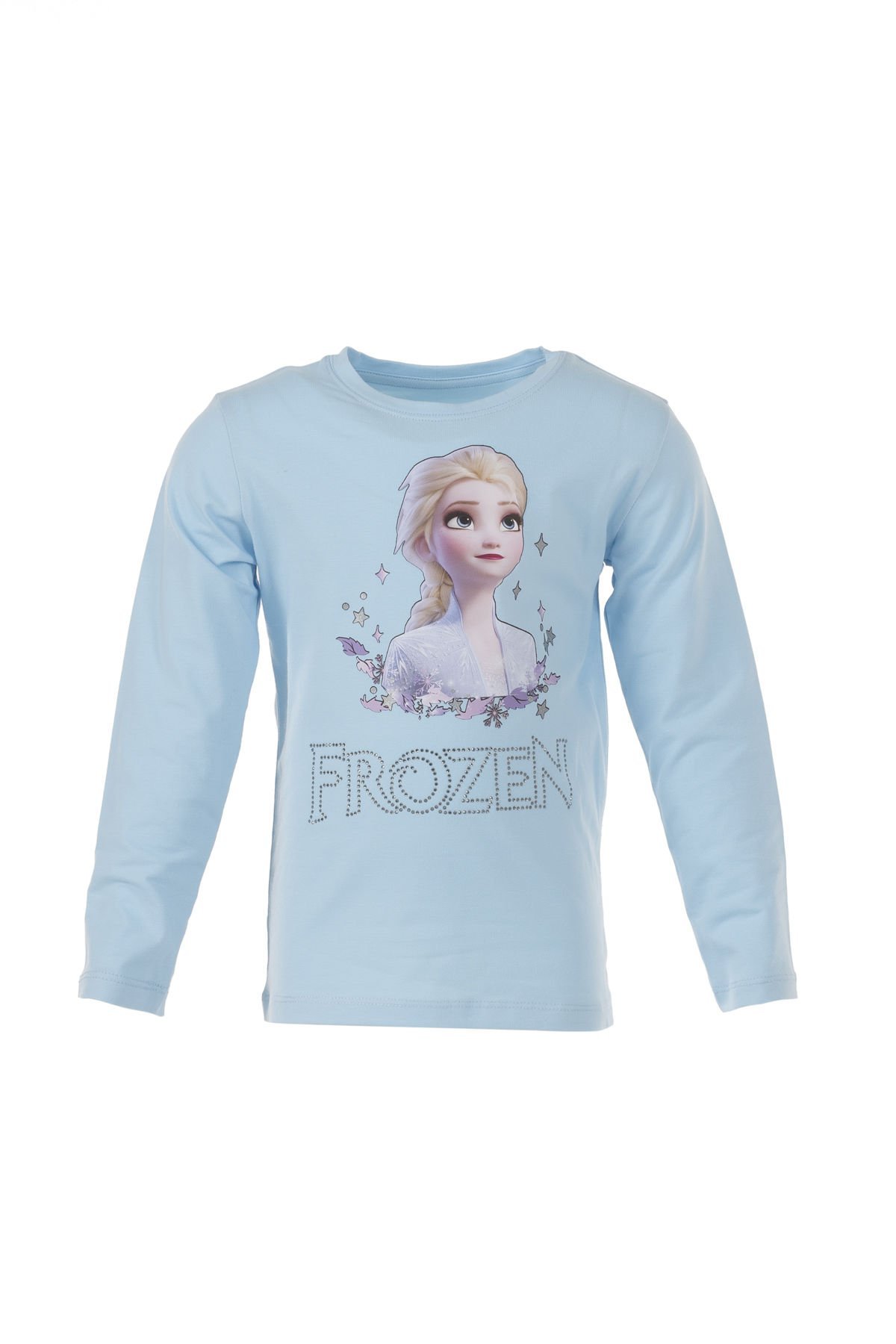 Elsa Frozen Baskılı Kız Uzun Kol Çocuk Body-Mavi Renk