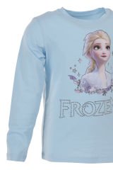 Elsa Frozen Baskılı Kız Uzun Kol Çocuk Body-Mavi Renk
