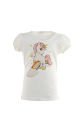 Unicorn Baskılı Kısa Kol Body / Beyaz
