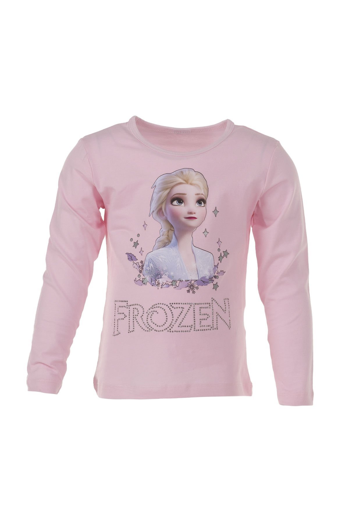 Elsa Frozen Baskılı Kız Çocuk Uzun Kol Body-Pembe Renk