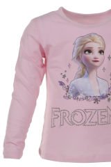 Elsa Frozen Baskılı Kız Çocuk Uzun Kol Body-Pembe Renk