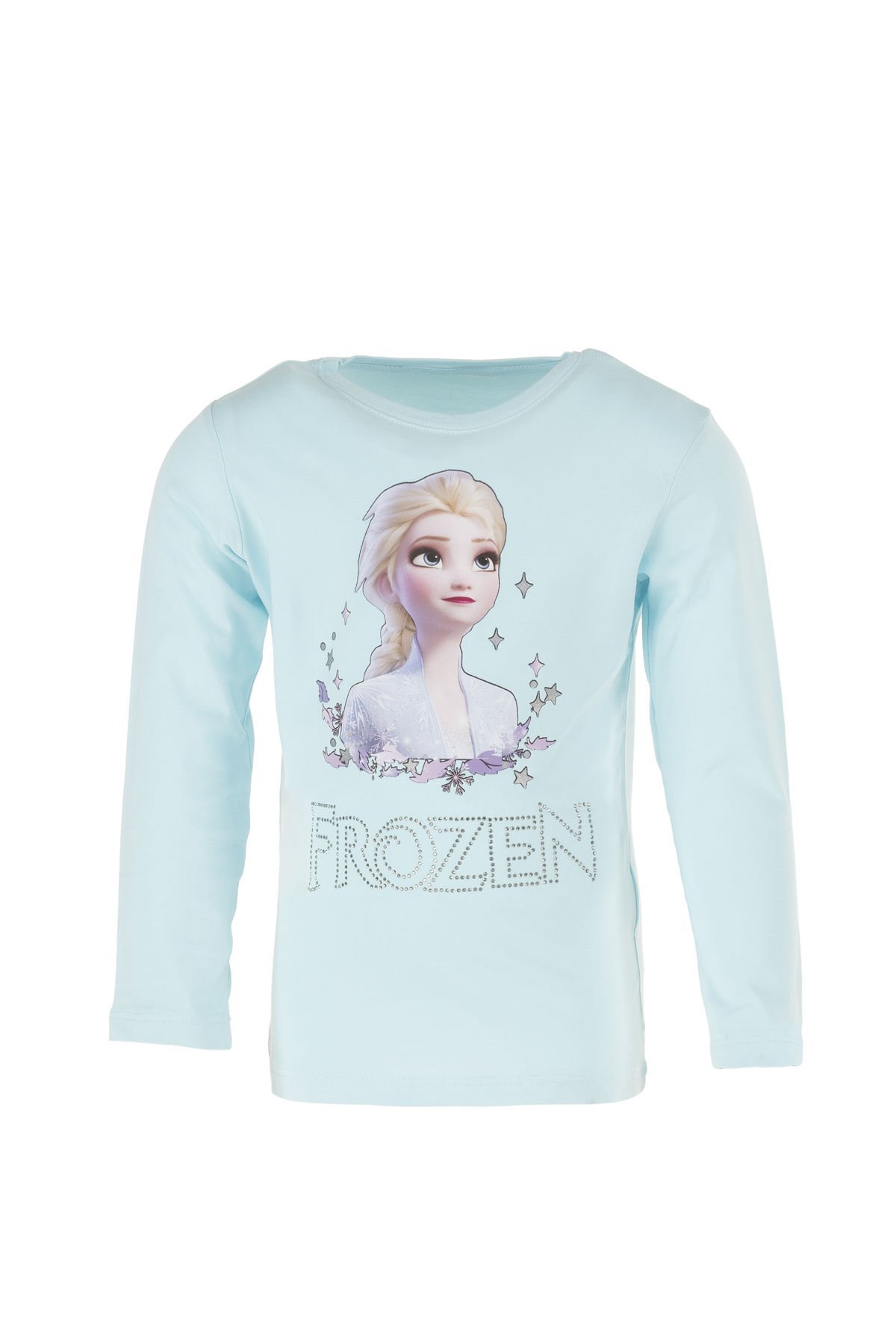 Elsa Frozen Baskılı Kız Çocuk Uzun Kol Body-Turkuaz Renk