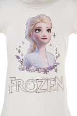Elsa Frozen Baskılı Tişört-Krem Renk