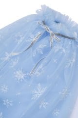 Elsa Frozen Pelerin Taç Asa Seti-Mavi Renk / 3-10 Yaş