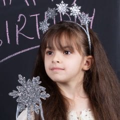 Elsa Frozen Pelerin Taç Asa Seti-Mavi Renk / 3-10 Yaş