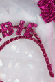 Kristal Malzemeli Barbie Taç Asa-Pembe / 3-10 Yaşlar