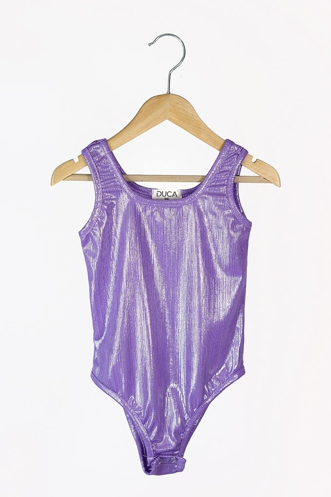Parıltılı Askılı Çıtçıtlı Kız Body&Mayo / Lila