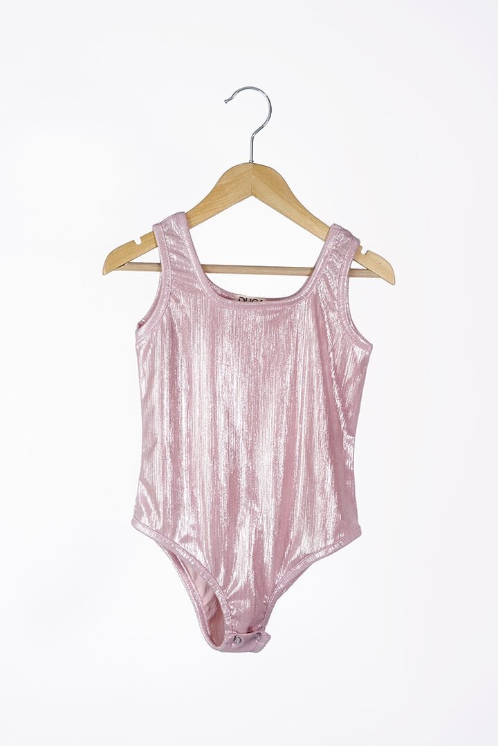 Parıltılı Askılı Çıtçıtlı Kız Body&Mayo / Pembe