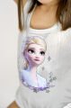 Elsa Baskılı Parıltılı Askılı Çıtçıtlı Kız Body&Mayo / Beyaz