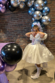 Fiyonk Detaylı Elsa Baskılı Prenses Elbisesi / 4-5 Yaş