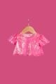 Kız Çocuk Parıltılı Pullu Crop – Pembe