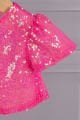 Kız Çocuk Parıltılı Pullu Crop – Pembe
