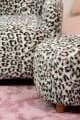 Leopar Desenli Pofuduk Koltuk Seti
